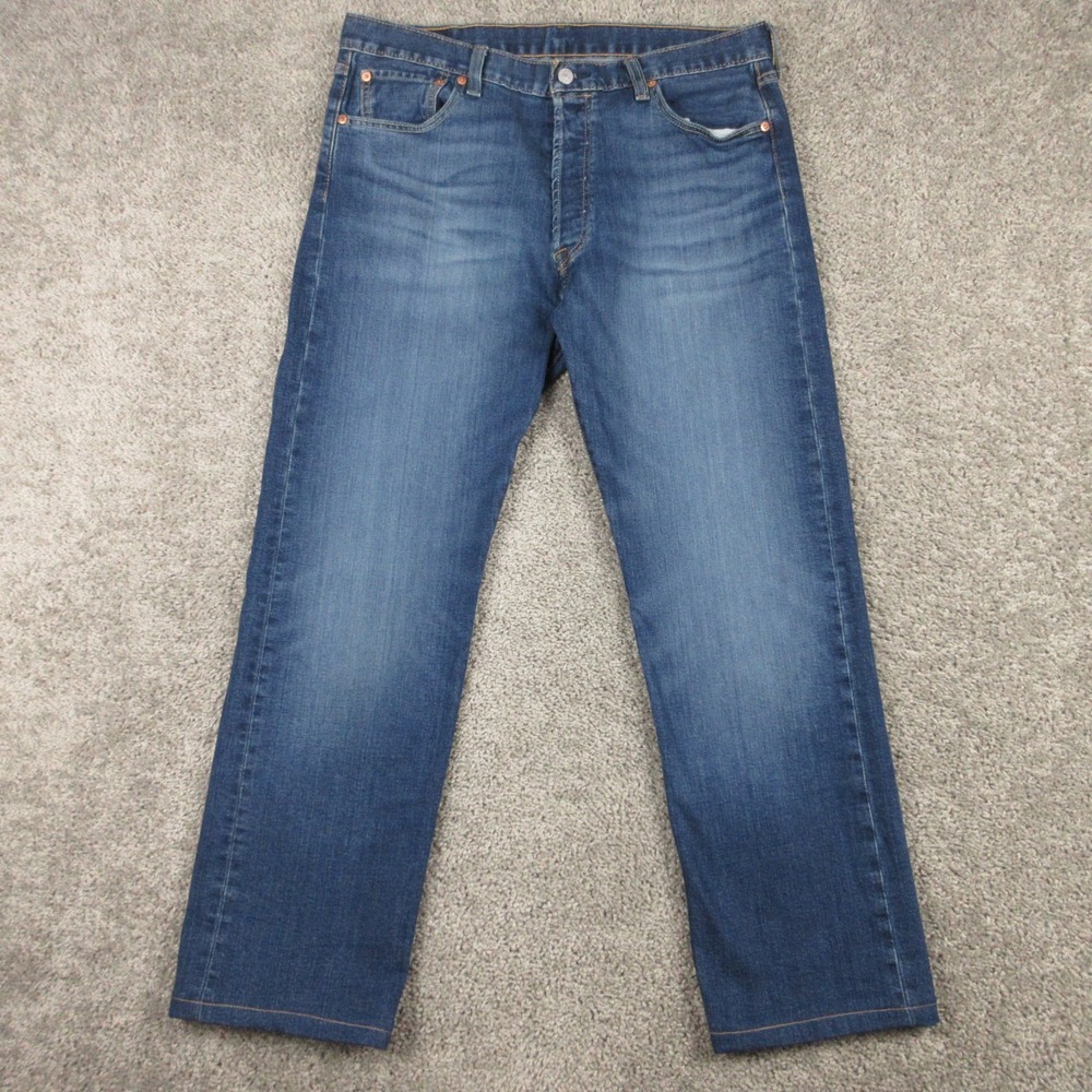 Levis Jeans Mens 36x29 (Tag 36x34) Blue 501 Button Fly Original Fade Denim Pants